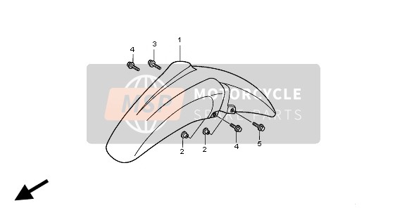 Honda CLR125 1998 Parafango anteriore per un 1998 Honda CLR125