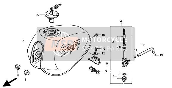 Honda CLR125 1998 Benzinetank voor een 1998 Honda CLR125