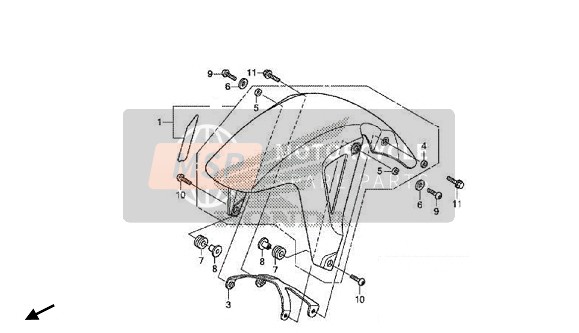 Honda NC750XA 2017 FRONT FENDER for a 2017 Honda NC750XA