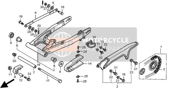 Honda CLR125 1998 SWINGARM for a 1998 Honda CLR125