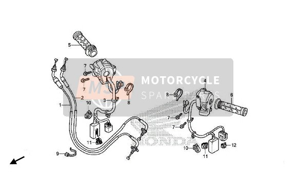 Honda NC750XD 2017 SWITCH & CABLE for a 2017 Honda NC750XD