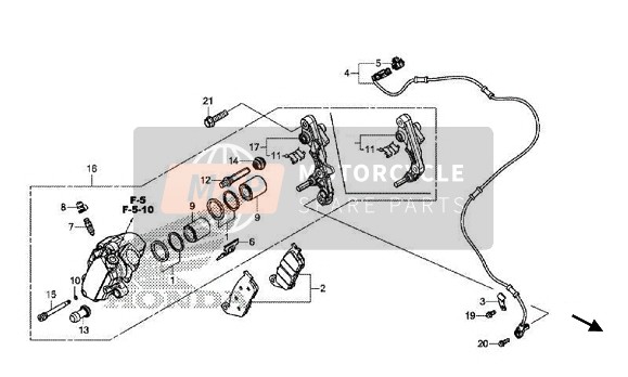 Honda NC750XD 2017 Bremssattel vorne für ein 2017 Honda NC750XD