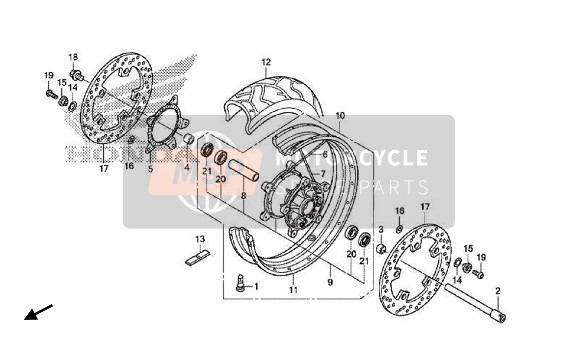 Honda VFR1200X 2017 FRONT WHEEL for a 2017 Honda VFR1200X