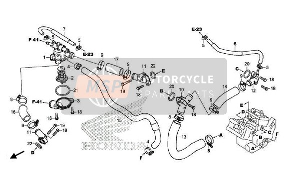 Honda VFR800F 2017 WATER PIPE for a 2017 Honda VFR800F