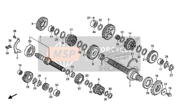 Honda VFR800F 2017 Transmisión para un 2017 Honda VFR800F