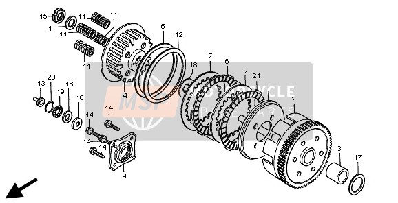 22201KBW900, Disco,  Friccion Embrague, Honda, 1