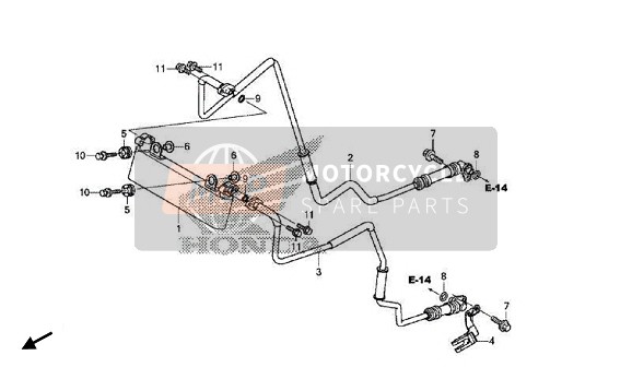 Honda VFR800F 2017 Enfriador de aceite para un 2017 Honda VFR800F