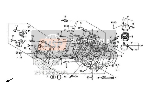 Honda VFR800X 2017 CYLINDER HEAD for a 2017 Honda VFR800X