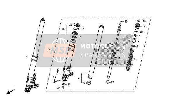 51500MJMD41, Fork Assy,L Front, Honda, 0