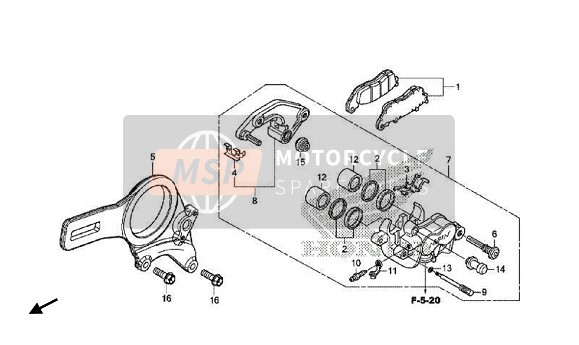 Honda VFR800X 2017 Bremssattel hinten für ein 2017 Honda VFR800X