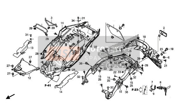 Honda VFR800X 2017 HINTERER KOTFLÜGEL für ein 2017 Honda VFR800X