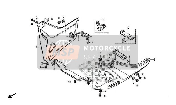 64472MJMD40, Stay B, L. Under Cover, Honda, 0