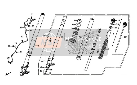 51500MKHD02, Fork Assy,L Front, Honda, 0