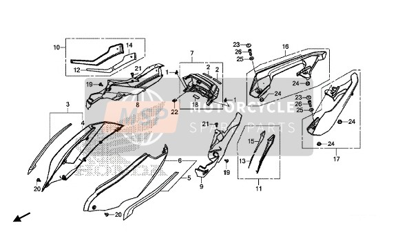 Honda ADV750 2018 Capota trasera para un 2018 Honda ADV750