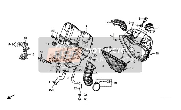 50236MKHD20, Stay, L. Air Cleaner Case, Honda, 0