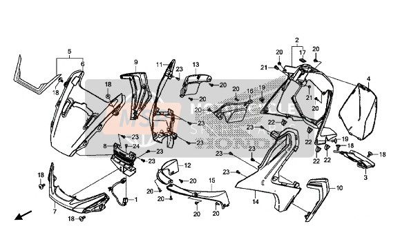 64290MKHD00ZB, Duct, L. Air *NHA86M* (NHA86M Mat Ballistic Black Metallic), Honda, 0