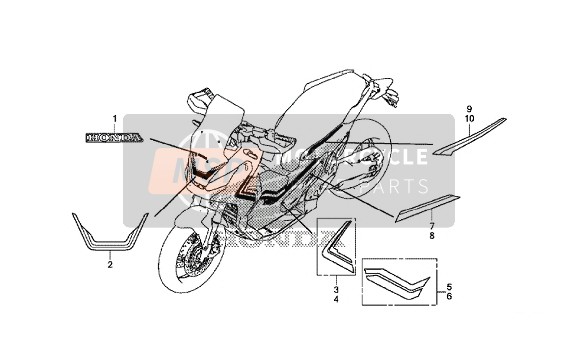 86771MKHD30ZA, Stripe, L. Rr. Cowl *TYPE2* (TYPE2 ), Honda, 0