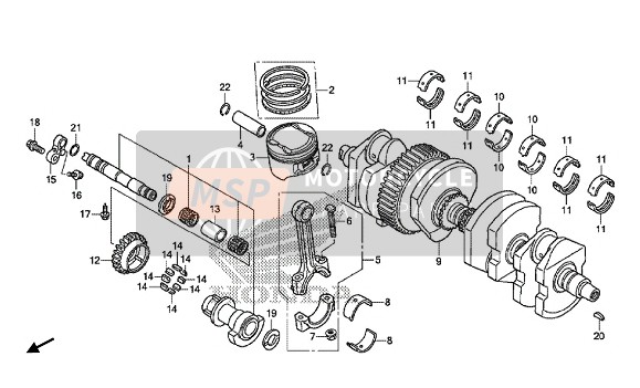 Honda CB1100CA 2018 Albero motore & Pistone per un 2018 Honda CB1100CA