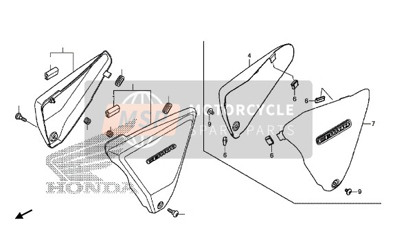 Honda CB1100CA 2018 Coperchio laterale per un 2018 Honda CB1100CA