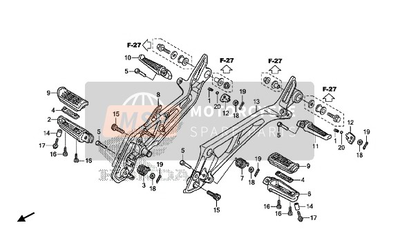 Honda CB1100CA 2018 FUSSRASTE für ein 2018 Honda CB1100CA