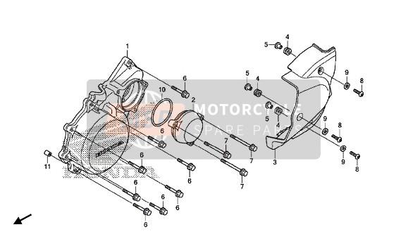 Honda CB1100NA 2018 Tapa del cárter izquierdo para un 2018 Honda CB1100NA