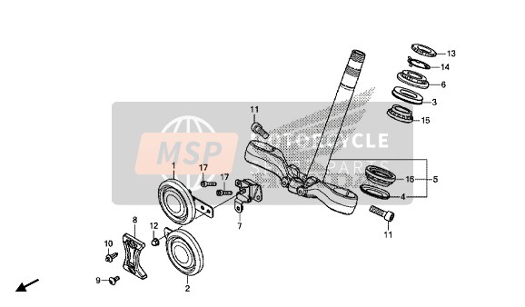 Honda CB1100NA 2018 Vástago de dirección para un 2018 Honda CB1100NA