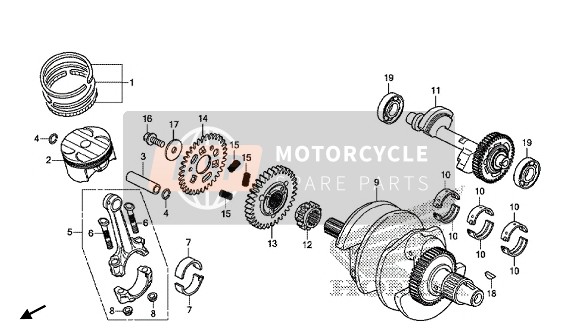 Honda CB500FA 2018 CRANKSHAFT & PISTON for a 2018 Honda CB500FA