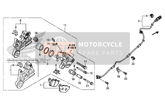 Honda CB500FA 2018 Pinza freno posteriore per un 2018 Honda CB500FA