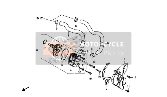 Honda CB650FA 2018 Bomba de agua para un 2018 Honda CB650FA