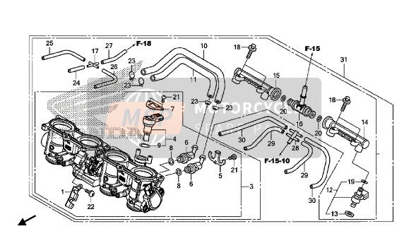 16401MJEL01, Ens. Corps De Papillon, Honda, 0