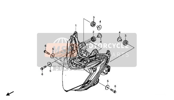 33100MJWA42, Headlight Assy., Honda, 3