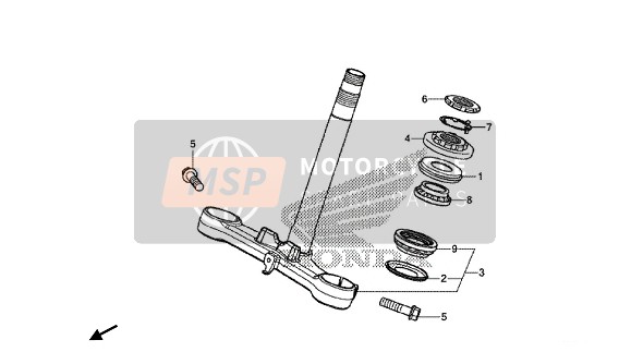 53219MJEDF0, Stem Sub Assy., Steering, Honda, 0