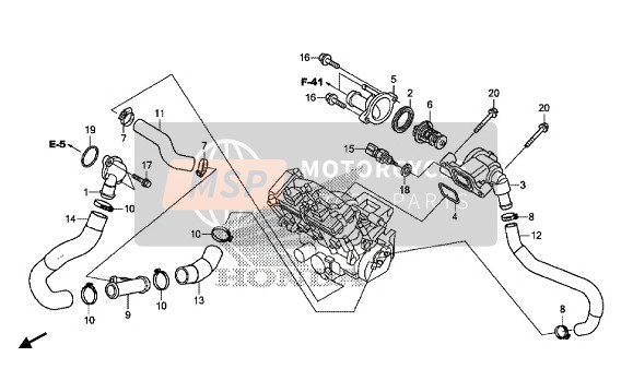 Honda CBR1000RA 2018 Termostato para un 2018 Honda CBR1000RA