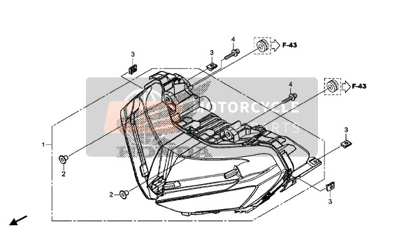 Honda CBR1000RA 2018 Koplamp voor een 2018 Honda CBR1000RA