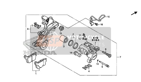 Honda CBR1000S1 2018 Pinza de freno trasero para un 2018 Honda CBR1000S1