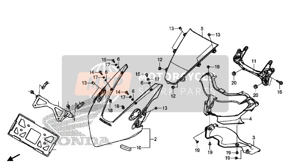 Honda CBR1000S1 2018 UPPER COWL for a 2018 Honda CBR1000S1