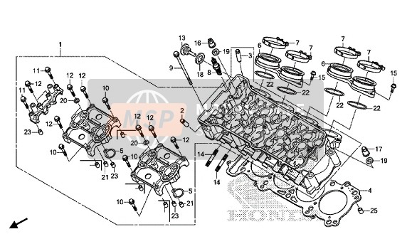 Honda CBR1000S2 2018 Cabeza de cilindro para un 2018 Honda CBR1000S2