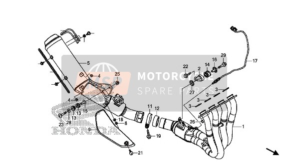 Honda CBR1000S2 2018 EXHAUST MUFFLER for a 2018 Honda CBR1000S2