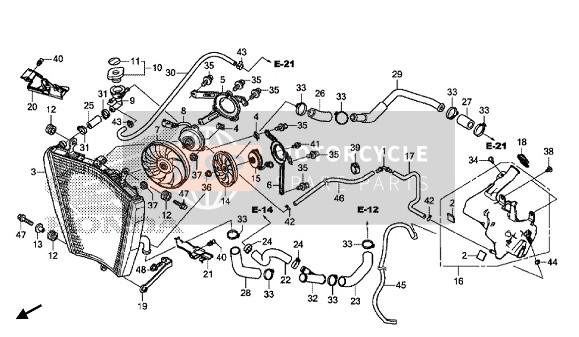 Honda CBR1000S2 2018 Kühler für ein 2018 Honda CBR1000S2