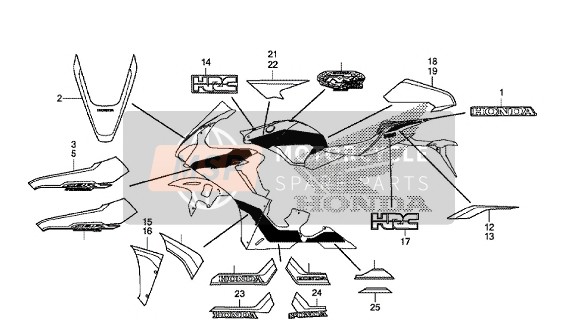 86774MKFD90ZA, Stripe, L. Rr. Cowl Upper *TYPE1* (TYPE1 ), Honda, 0