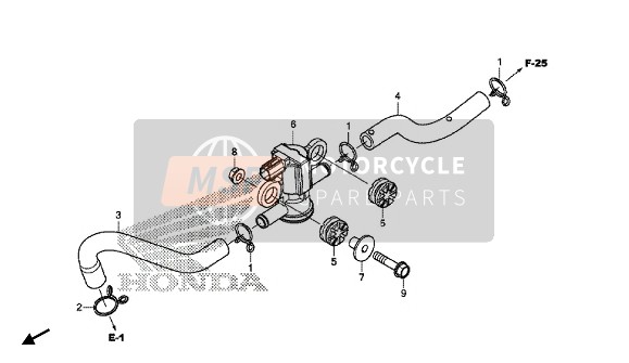 Honda CBR500RA 2018 Válvula solenoide de inyección de aire para un 2018 Honda CBR500RA