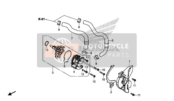 Honda CBR650FA 2018 Waterpomp voor een 2018 Honda CBR650FA