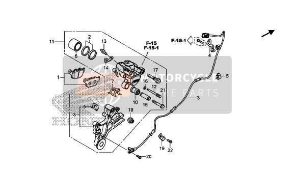 Honda CBR650FA 2018 Pinza freno posteriore per un 2018 Honda CBR650FA