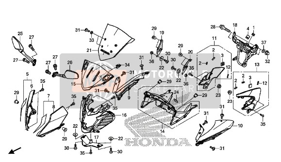 64121MJED00ZF, Capo A,  Superior Izq. *nh, Honda, 2