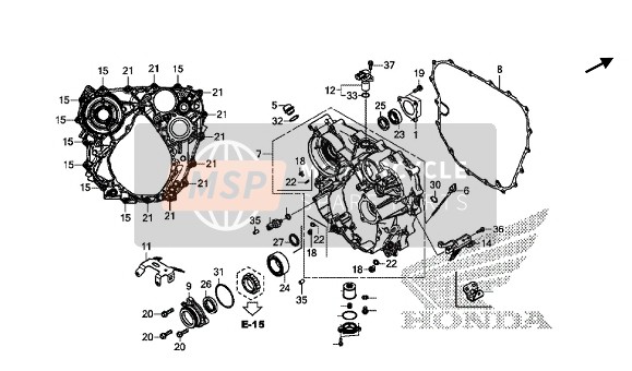 36140MCT003, Pulser Mont., Nok, Honda, 3