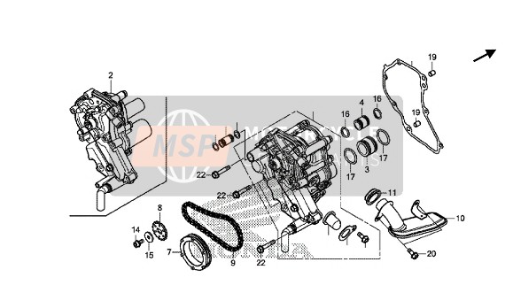 Honda GL1800B 2018 La pompe à huile pour un 2018 Honda GL1800B