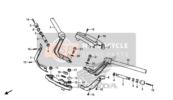 Honda GL1800B 2018 Tuyau de poignée & Pont supérieur pour un 2018 Honda GL1800B