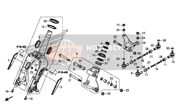 Honda GL1800B 2018 Tenedor frontal para un 2018 Honda GL1800B