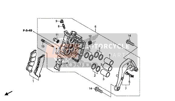 Honda GL1800B 2018 REAR BRAKE CALIPER for a 2018 Honda GL1800B