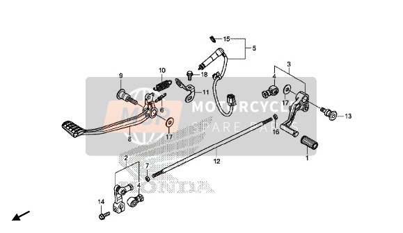 Honda GL1800B 2018 PEDAL for a 2018 Honda GL1800B